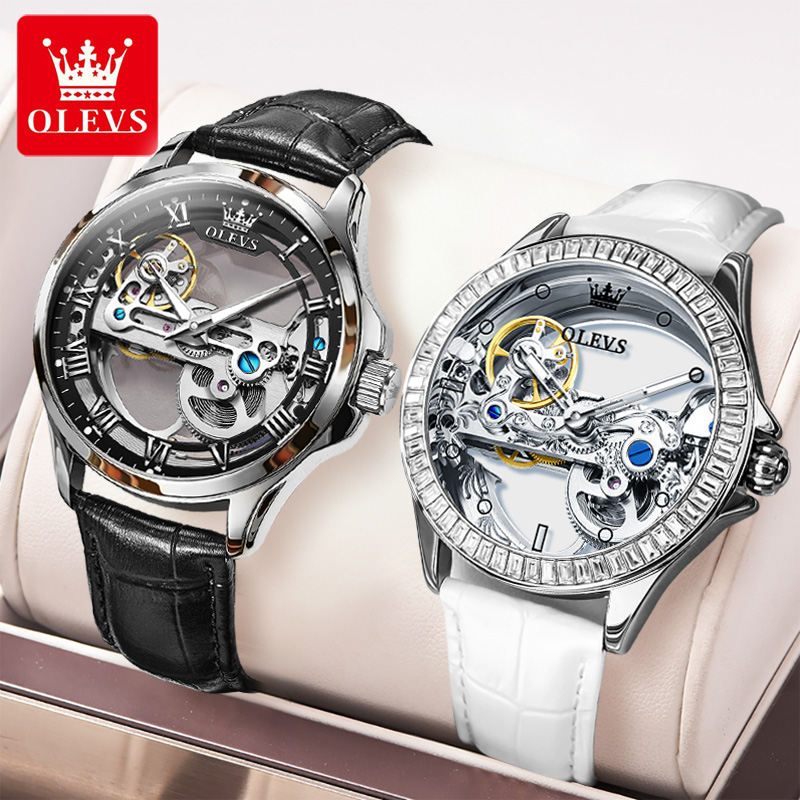 Automatic Watch Winder - OLEVS Couple Watches Original Fully Transparent
