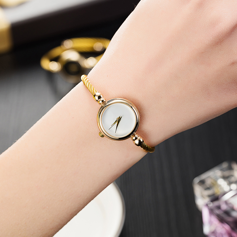 Jewelry Watches Gold - Ins Vintage Ladies Small Round Quartz
