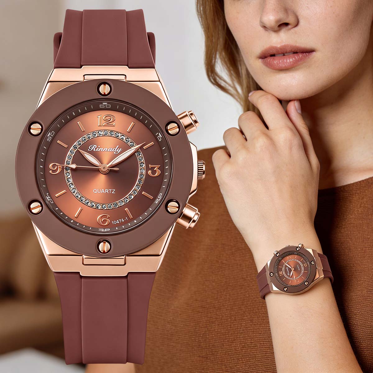 Jewelry Watches Gold - Casual Ladies Watch Crystal Dial Gold
