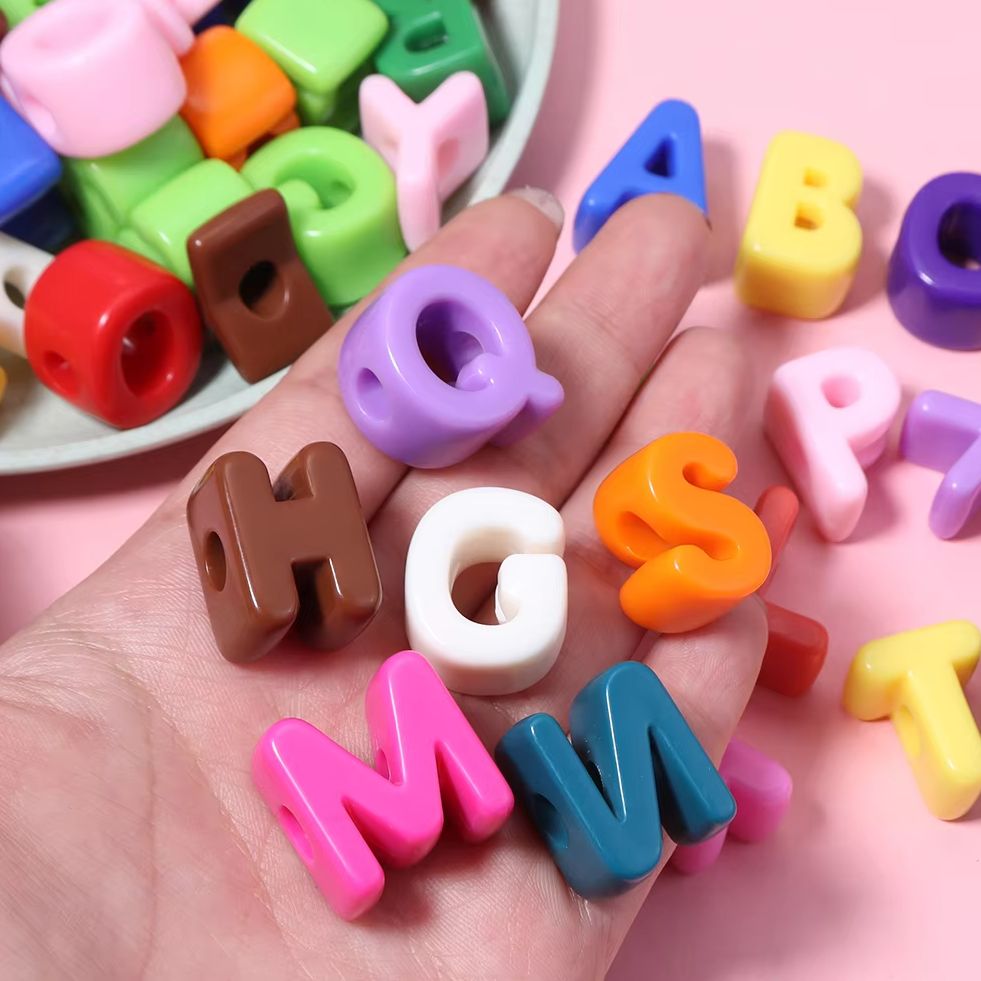 Jewelry Quotes - 10pcs Large Hole Acrylic Beads 26