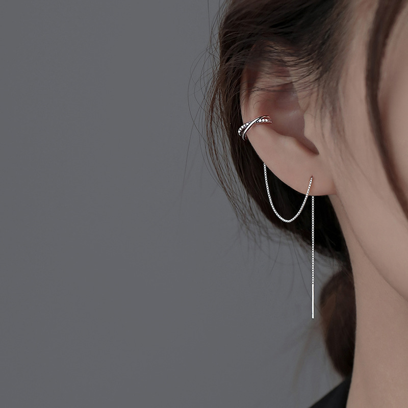 Real 925 Sterling Silver Doubl - Ear Cuff No Piercing review and price