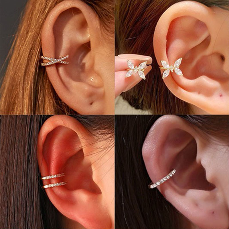 Korean Crystal Ear Clip Earrin - Ear Cuff No Piercing review and price