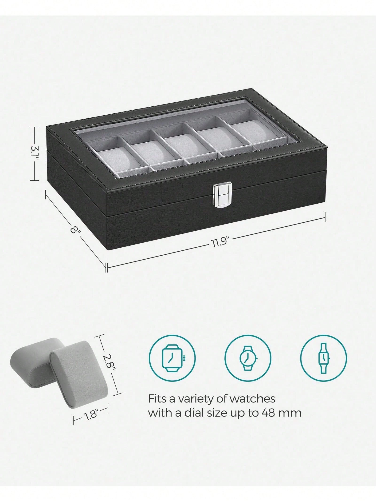 12-Slot Lockable Watch Box wit - Watch Display Box review and price