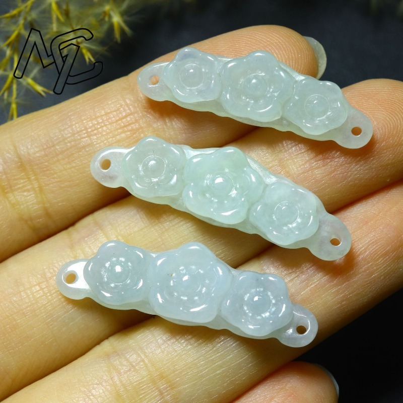 1pc Natural Jadeite Emerald Fl - Jewelry & Watches Vitopoulos review and price