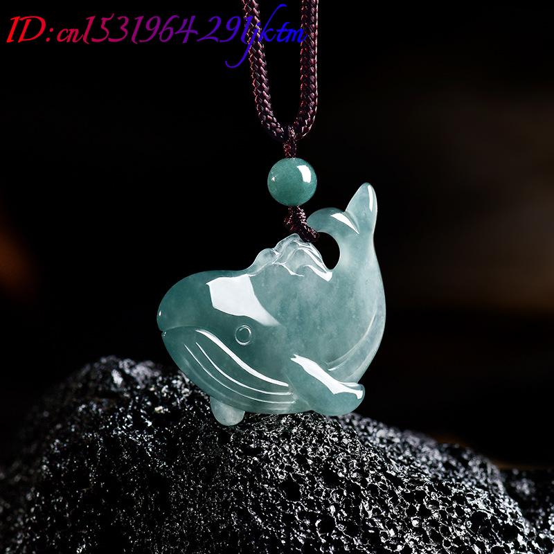Natural Burmese Jadeite Whale  - Necklace Pendant review and price