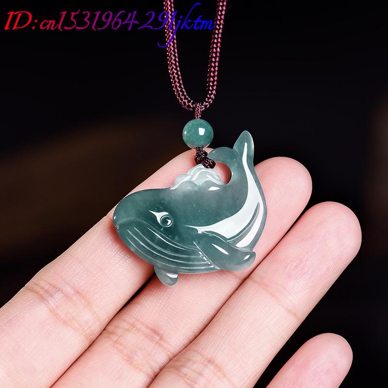 Natural Burmese Jadeite Whale  - Necklace Pendant review and price