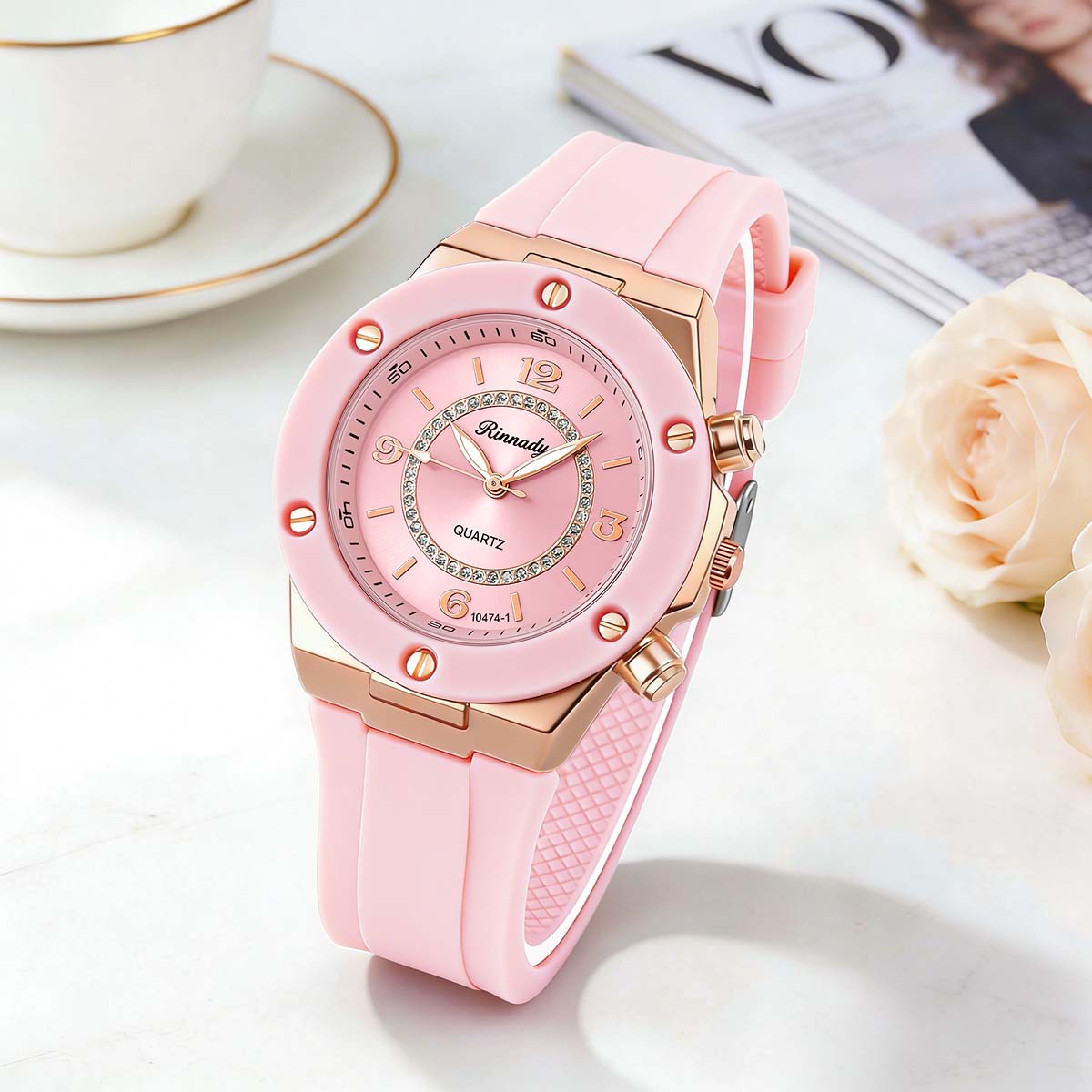 Casual Ladies Watch Crystal Di - Jewelry Watches Gold review and price