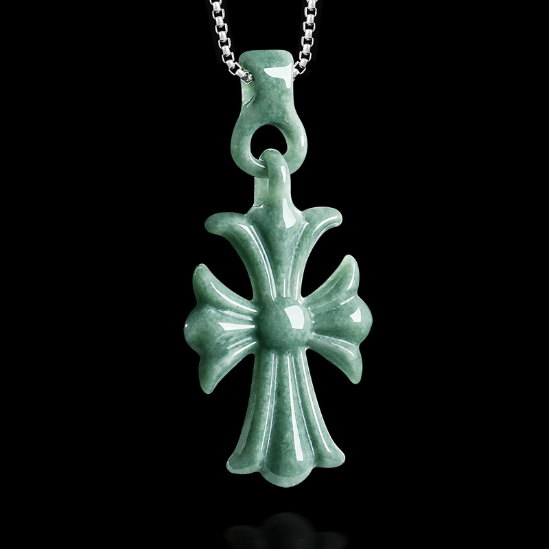 Natural Burmese Jadeite Cross  - Necklace Pendant review and price