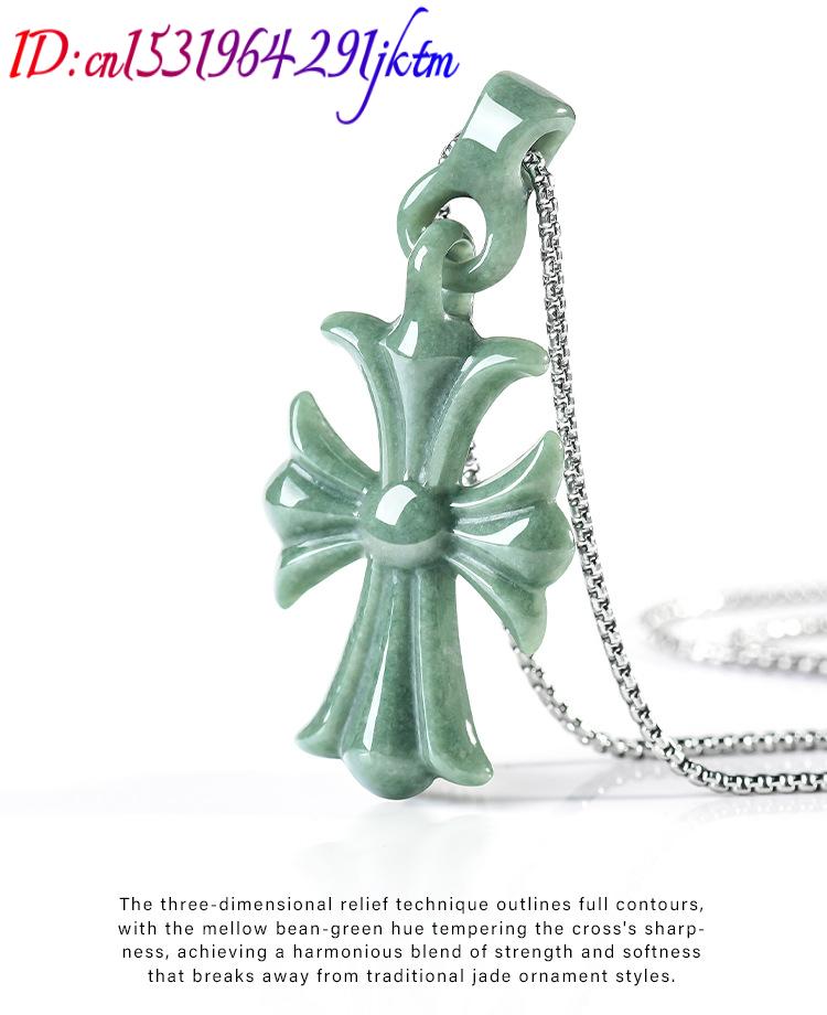 Natural Burmese Jadeite Cross  - Necklace Pendant review and price