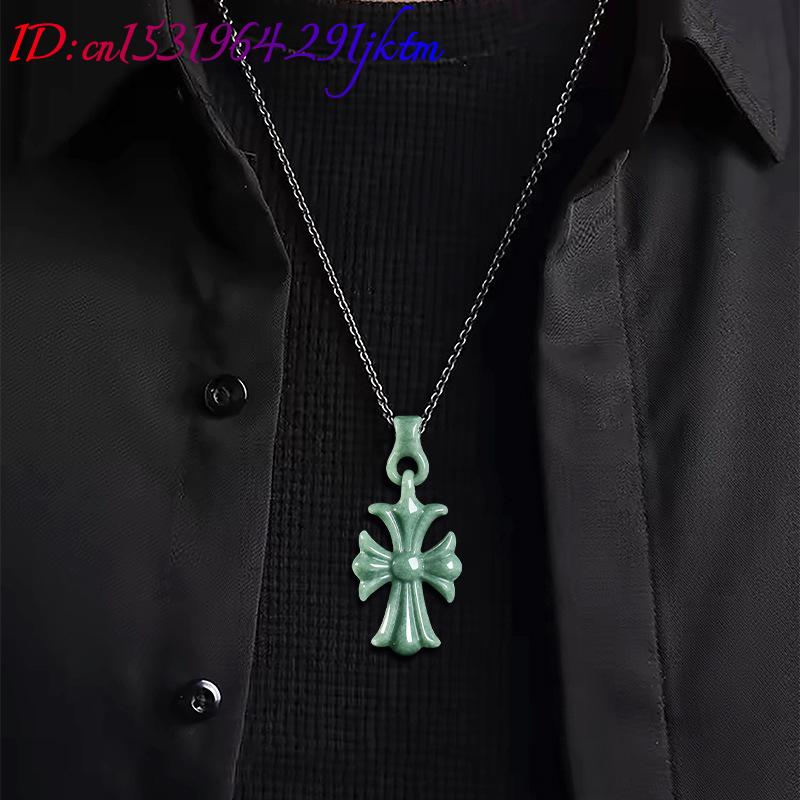 Natural Burmese Jadeite Cross  - Necklace Pendant review and price