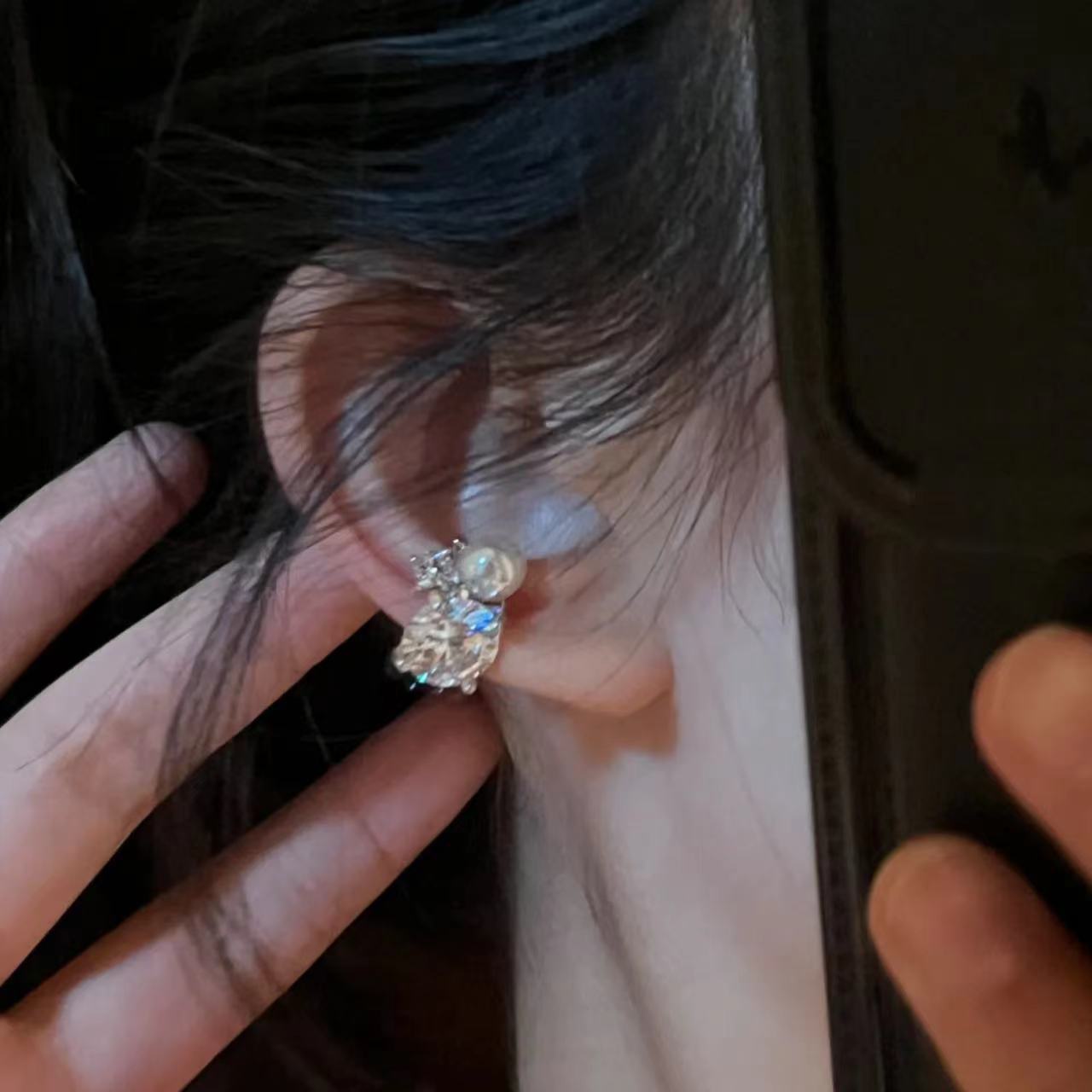 1Pcs Shiny Imitation Pearl Zir - Ear Cuff No Piercing review and price