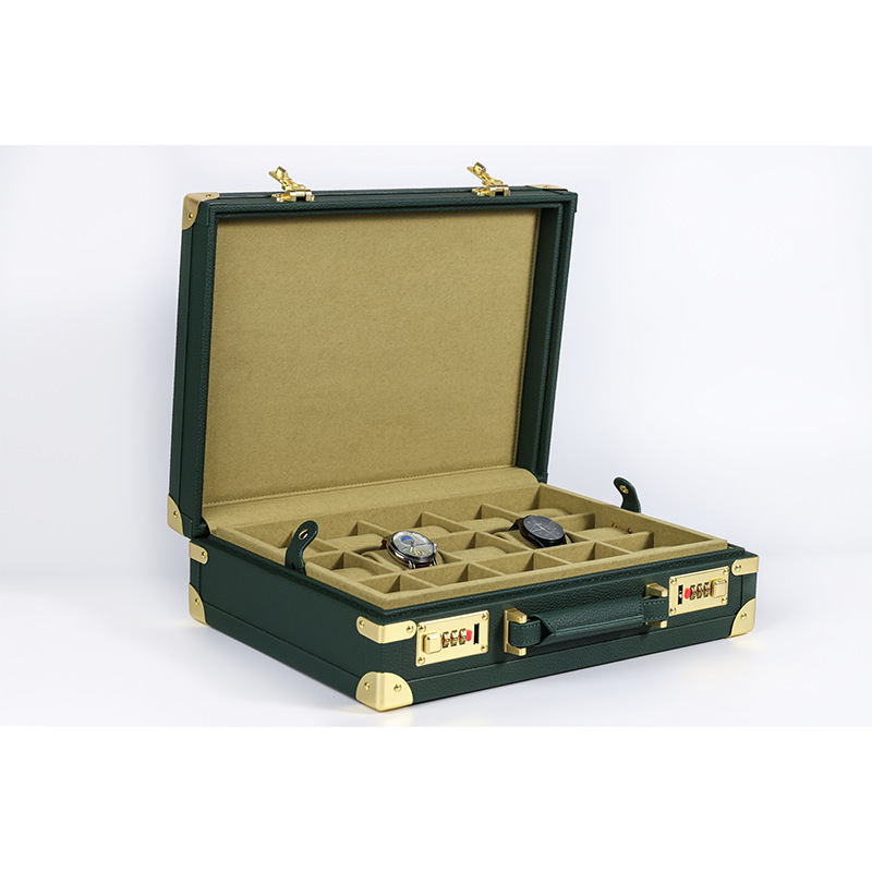 OEM ODM Luxury 15 Slots Green  - Watch Display Box review and price