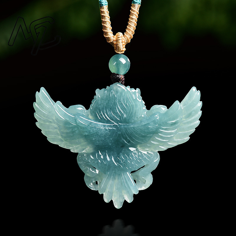 Real Natural Emerald Jade Blue - Necklace Pendant review and price