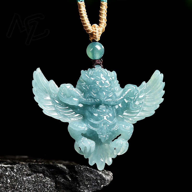 Real Natural Emerald Jade Blue - Necklace Pendant review and price