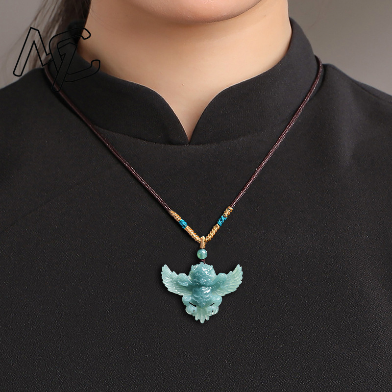 Real Natural Emerald Jade Blue - Necklace Pendant review and price