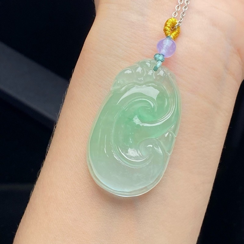 Jade High-Ice Green-Patterned  - Necklace Pendant review and price