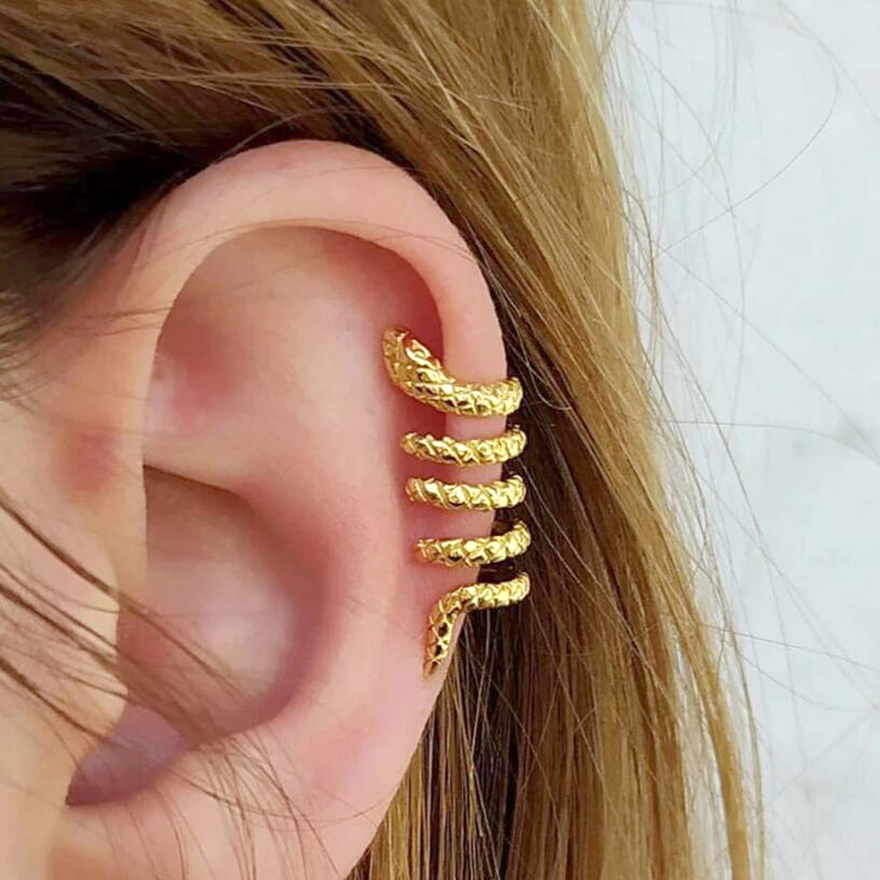 1PC Plated 24K Gold Vintage Cr - Ear Cuff No Piercing review and price